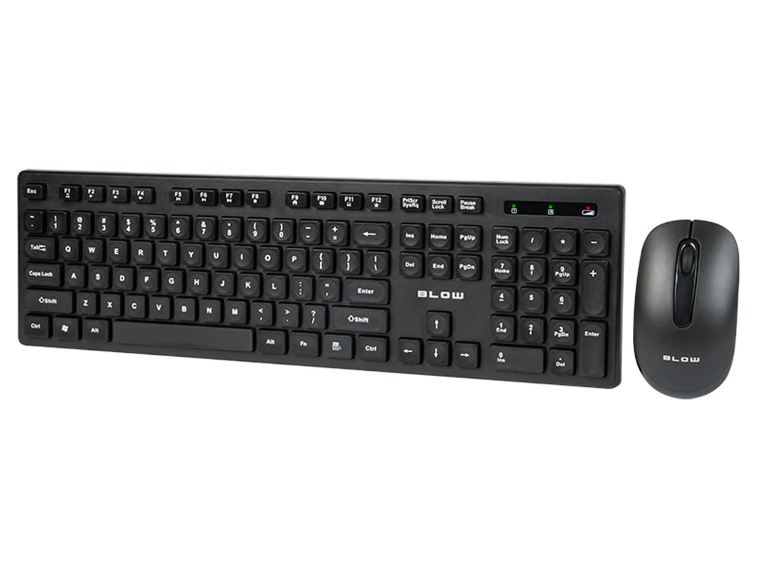 2,4GHz Tastatur Maus Set Kabellos QWERTY-Layout USB-Empfänger Reichweite bis 10m für PC und Notebook Schwarz