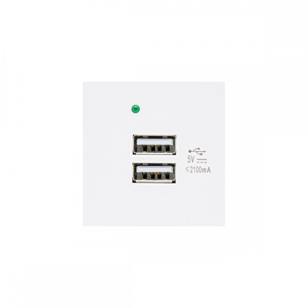 Unterputz Steckdose Mit USB – All-in-One, 2x USB-A, Serie OR-1 Weiß, Für Wandmontage