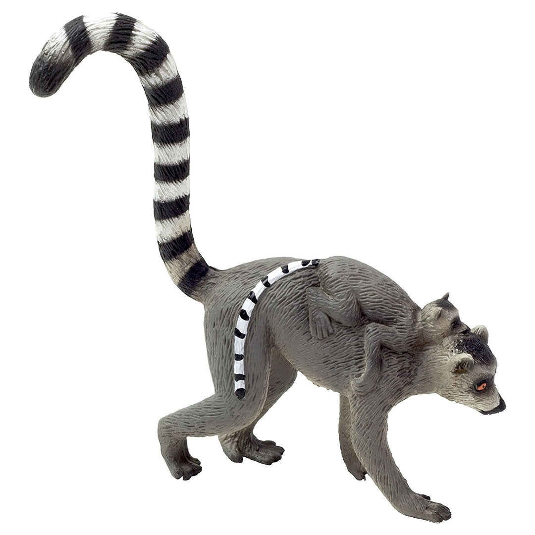 Animal Planet Tierfifur Spielfigur - Lemur mit Jungtier, Animal Planet, 7 cm x 1,5 cm x 7,5 cm - detailgetreu u. handbemalt - qualitativ u. Sicher