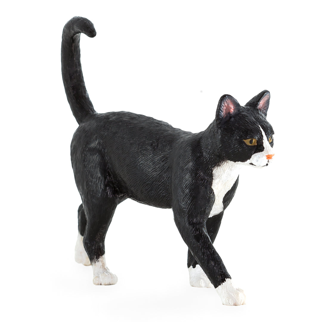 Animal Planet Tierfifur Spielfigur - Schwarz-weiße Katzenfiguren – 2 cm x 6,25 cm x 8 cm - detailgetreu u. handbemalt - qualitativ u. Sicher
