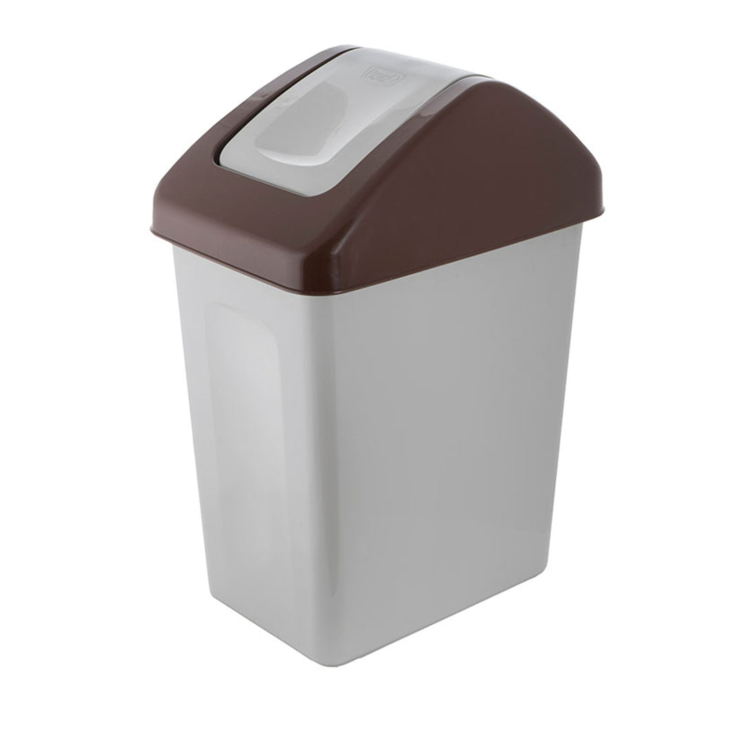 BranQ Sortierabfallbehälter 25L mit Schwingdeckel - Braun - Abfallrecycling ECO