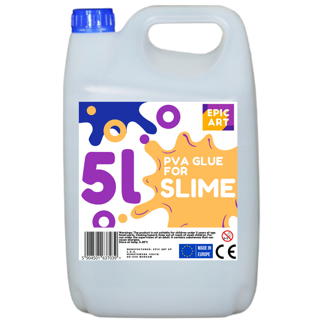 PVA Transparenter Klebstoff, 5L für Schleim, 5000 ml - Epic Art Polski