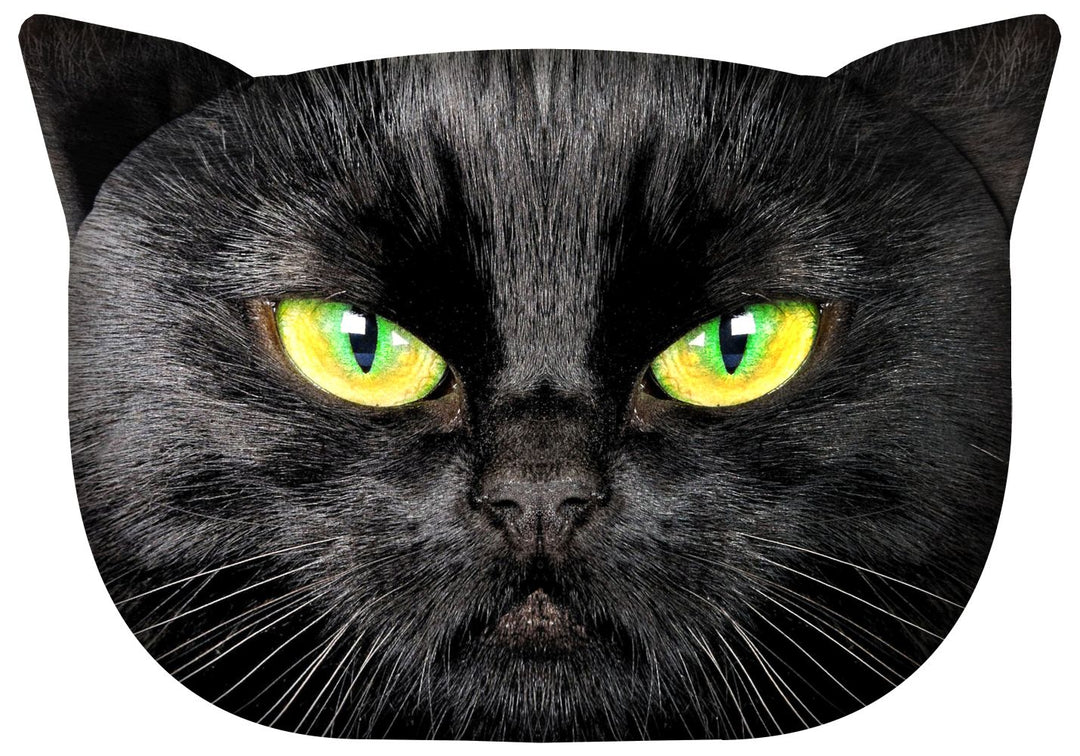 Knuddeliges Designer Kissen mit Katzen-Motiv Katzenkissen Dekokissen Zierkissen mit verdecktem Reißverschluss und Füllkissen Nero