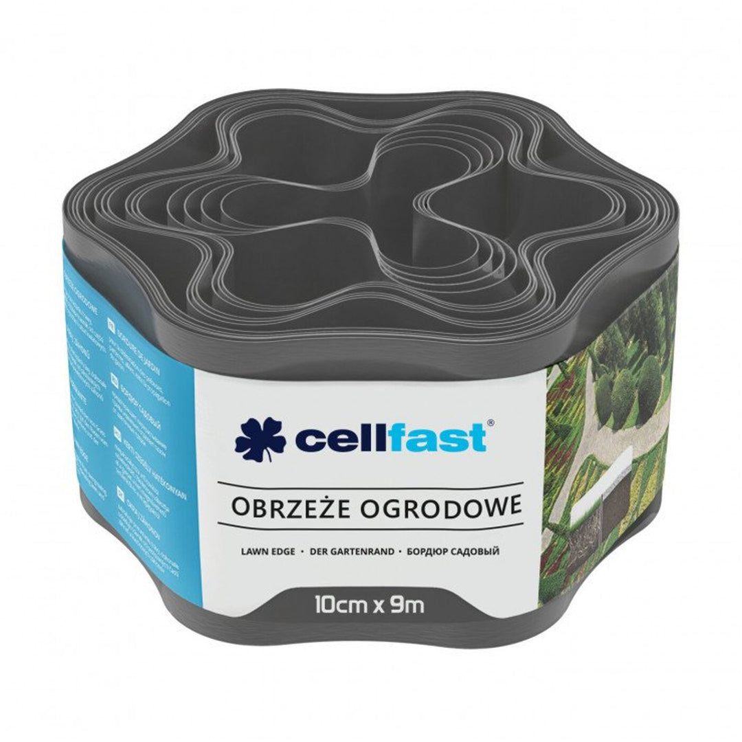 Rasenkante Gewellt Gartenzaun Beeteinfasung Mähkante Garten Palisade Wurzelsperre Kunststoff Graphit 10cm x 9m