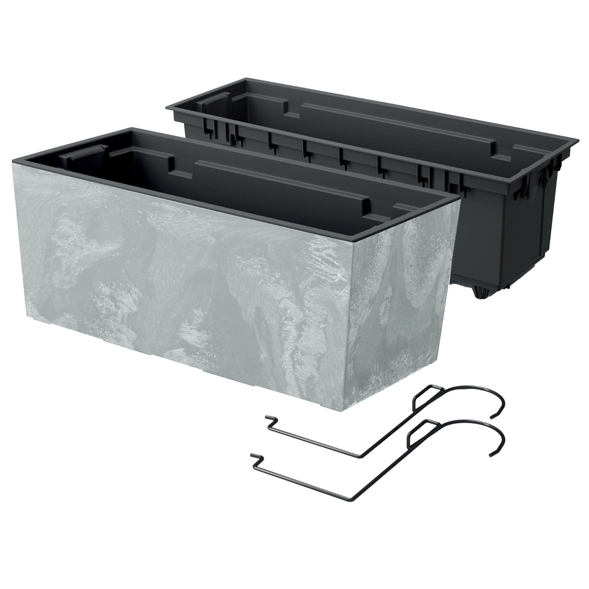 Prosperplast - URBI CASE BETON EFFECT roompot, afmetingen 395x185x195mm