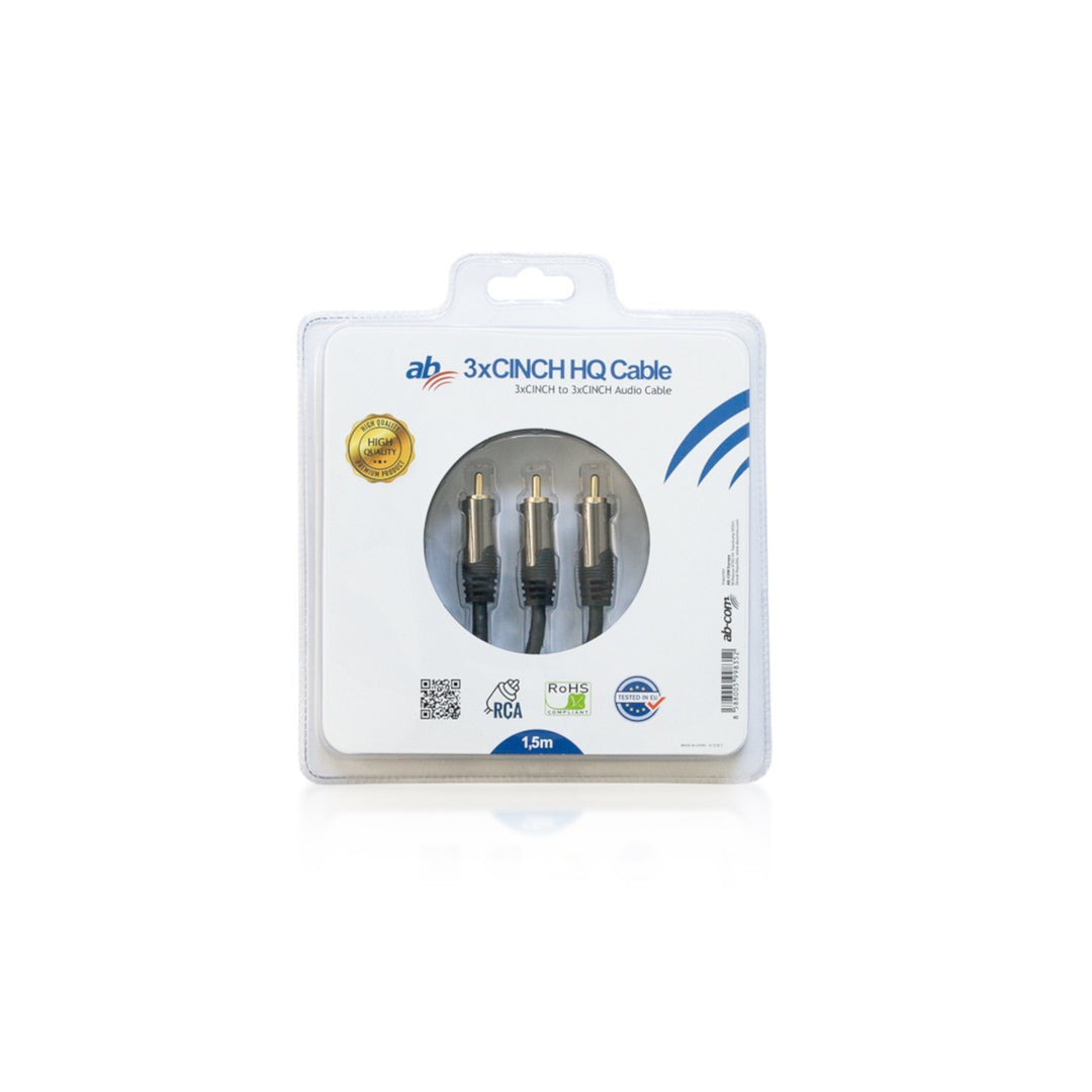 Kabel AB HQ 3 x CINCH 1,5m / KAB AB HQ 3XCINCH 1,5M