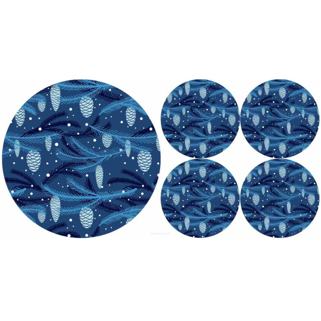 Runder Filztischuntersetzer Set Bertoni EE 1+4 Runde Gläser Tassen Untersetzer Cone Set mit 5 Untersetzern