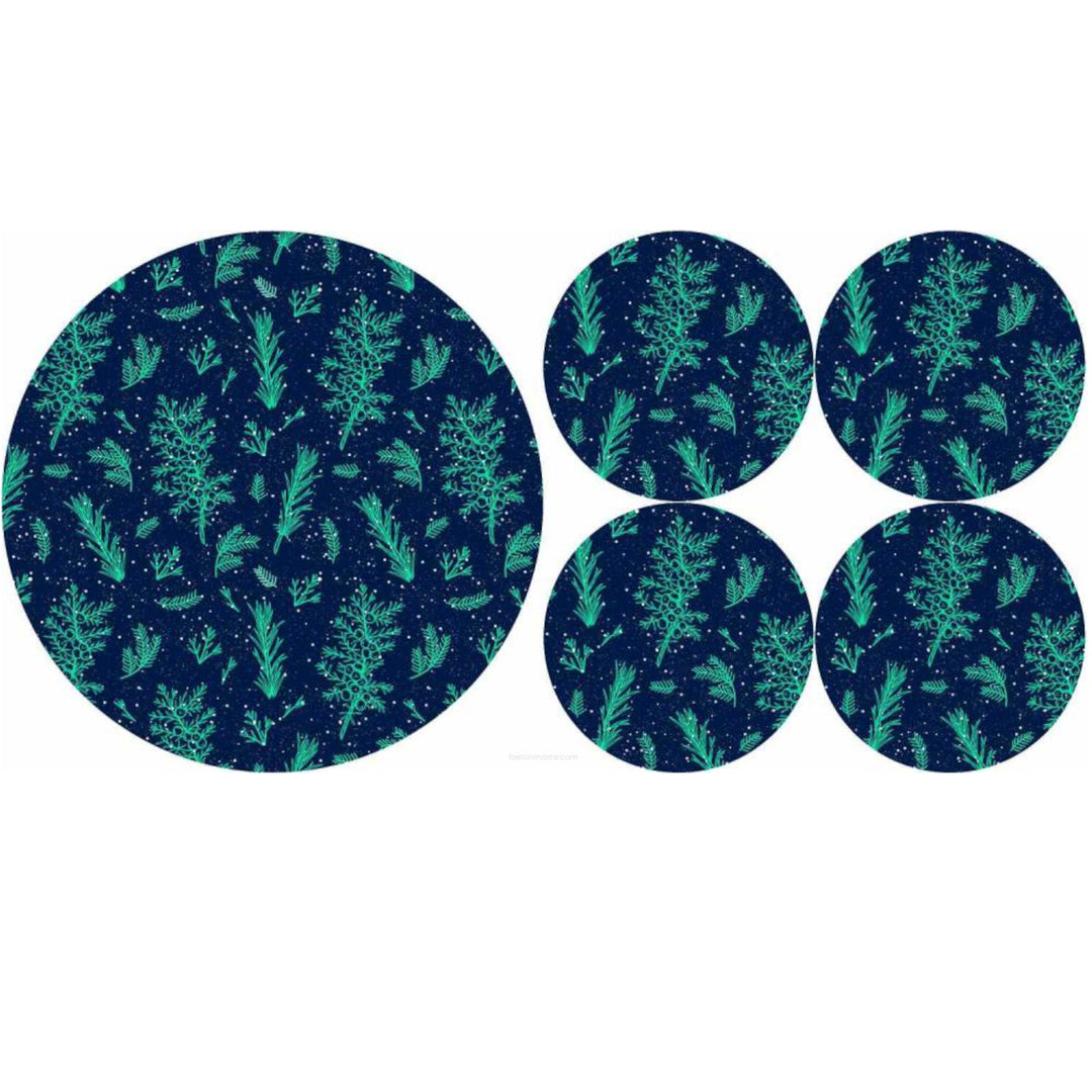 Runder Filztischuntersetzer Set 1 + 4 - JUNIPER Set mit 5 Untersetzern