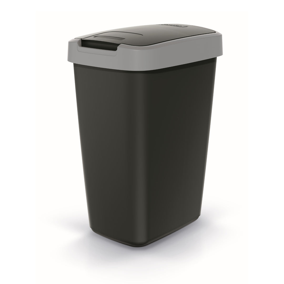 KEDEN COMPACTA Q 12 Liter Abfalleimer NSAB12-429U - schwarz mit grauem Rahmen
