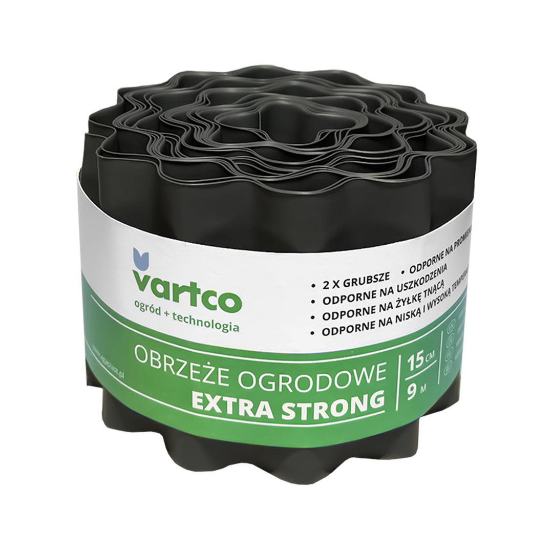 Gewellte Garteneinfassung 15cm x9m Vartco Extra Strong graphit
