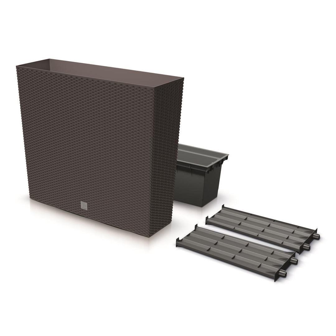 Rato Case Tower Pflanzkübel mit Innentopf Pflanztrog Blumentrog für Innen- und Außenbereich Rechteckig Kunststoff Umbra 770x235x686mm