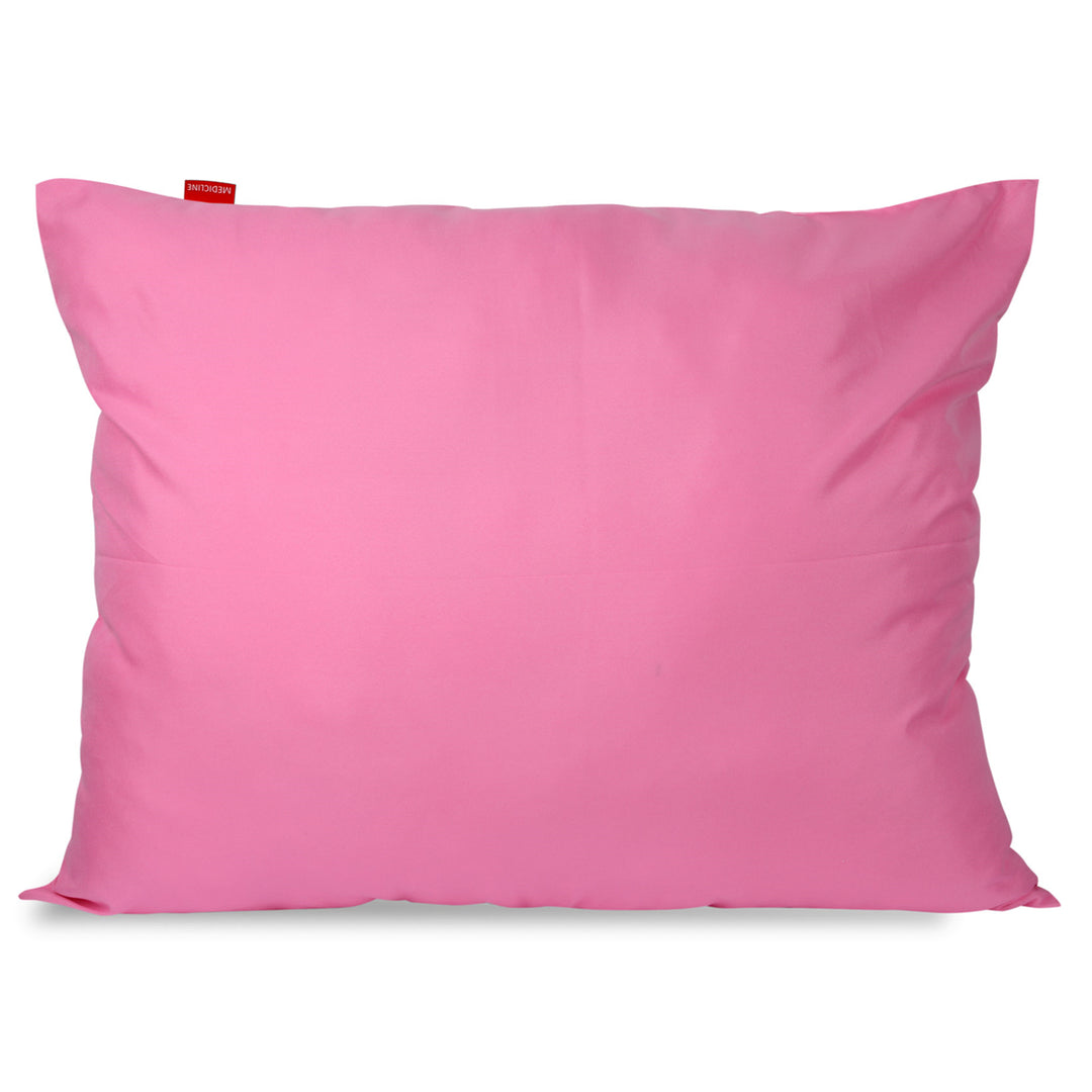 Medicline Kissen Kopfkissen 80x80cm Bezugsmaterial aus Mikrofaser Füllmaterial aus Silikon Antiallergisch (80 x 80 cm, Rosa)