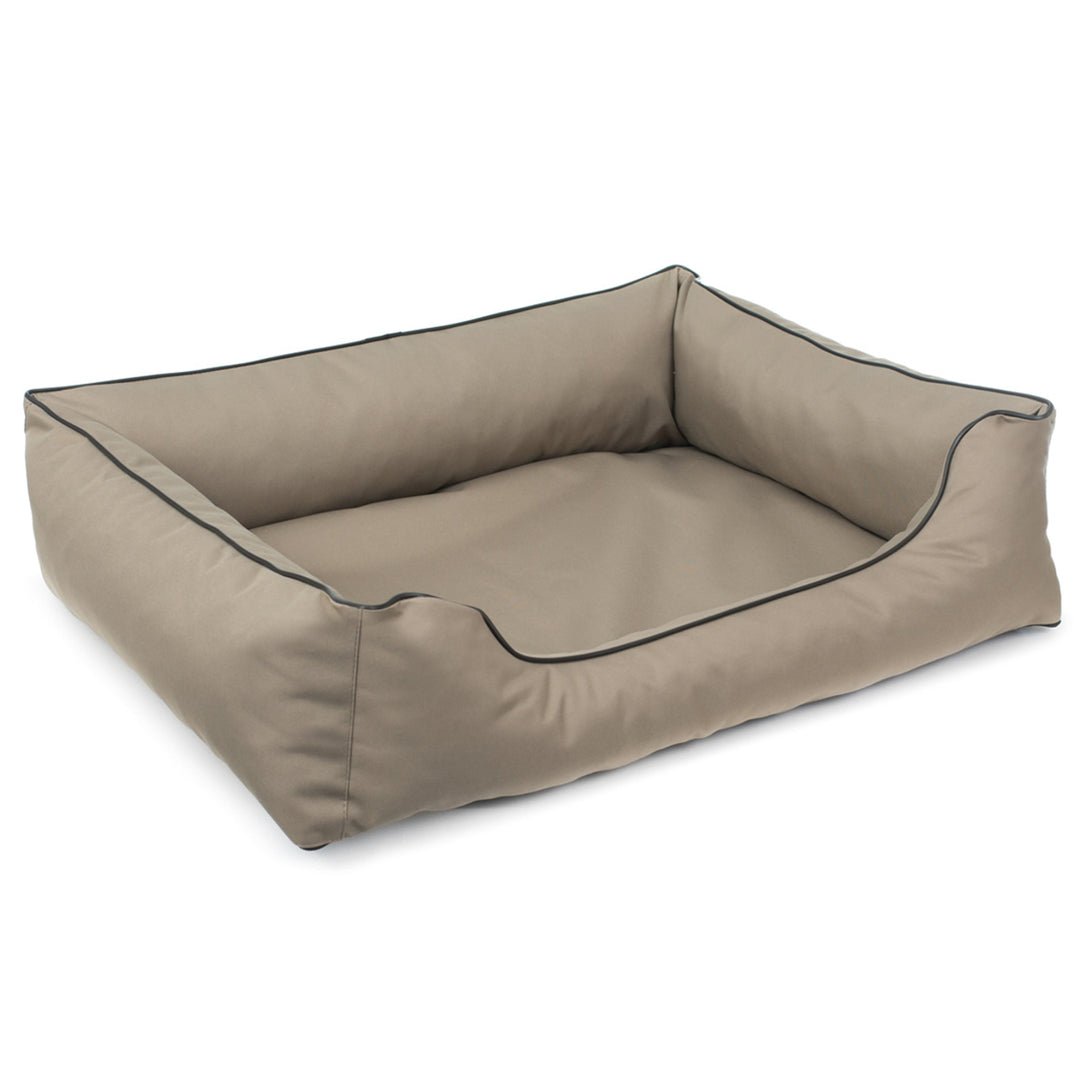 Mestizo Valencia Orthopedic Orthopädisches Haustierbett Hundekorb Tierbett Hundesofa Cordura Außenmaße: 65x50cm / Innenmaße: 41x27cm, Beige/Schwarz
