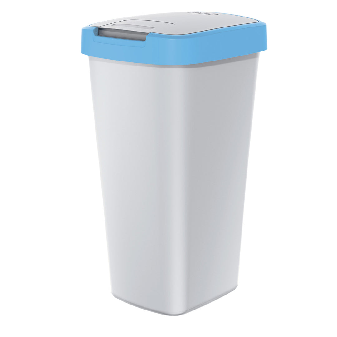 Papierkorb 25 Liter KEDEN COMPACTA Q - Farbe Esche mit hellblauem Rahmen