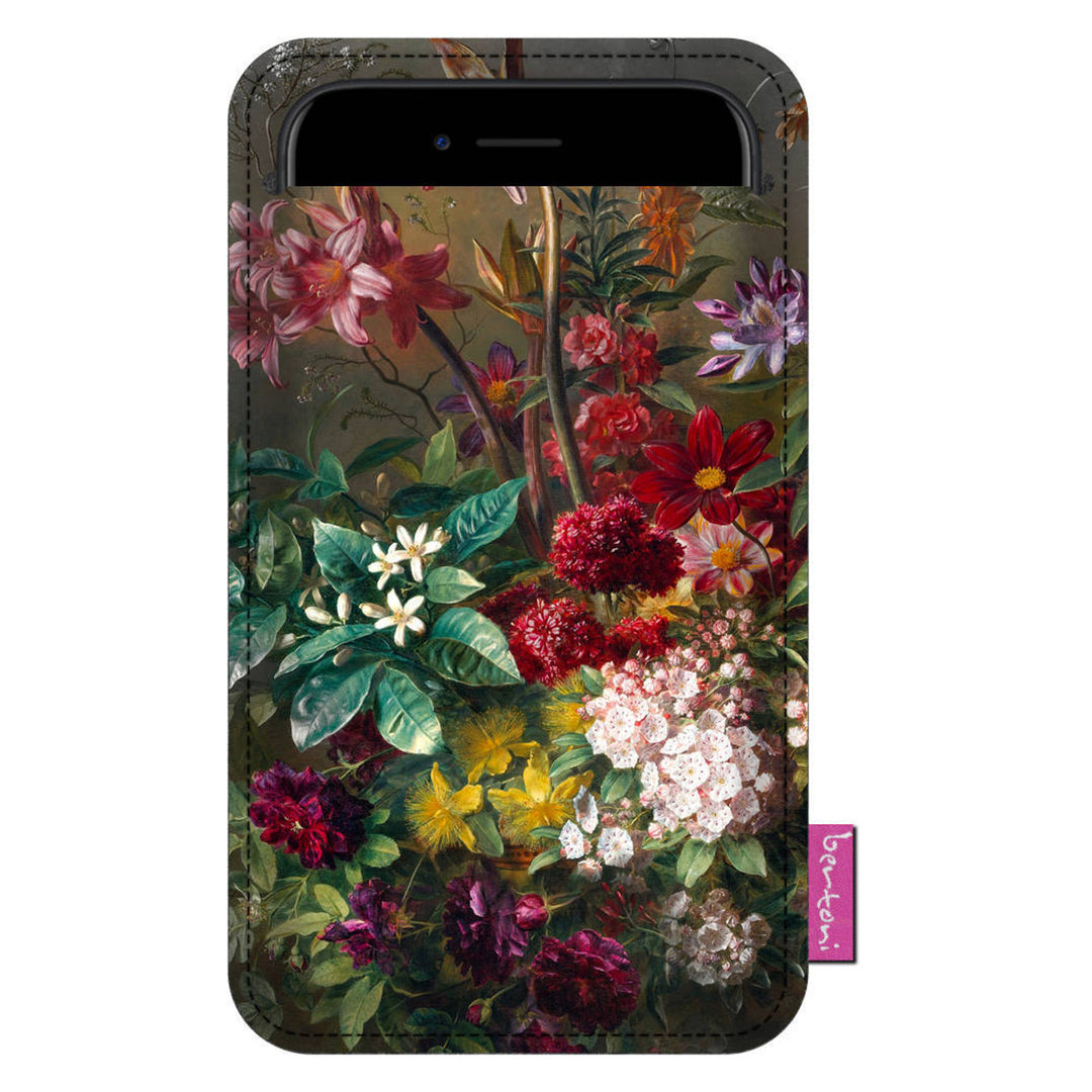 Bertoni Smartphone-Tasche, aus ökologischem Filz, 105x195 mm, Blumenmuster, EE0026