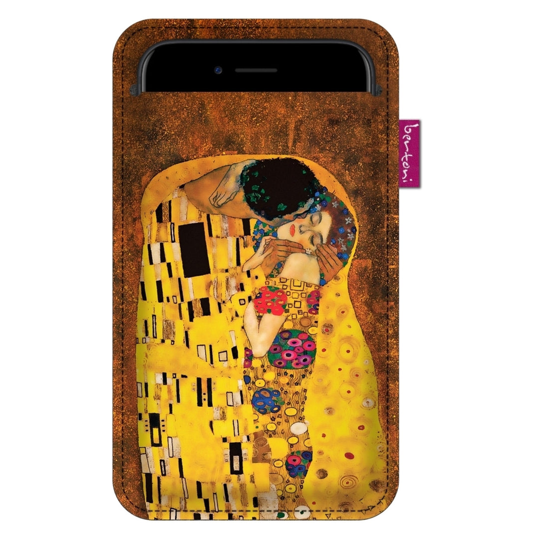 Bertoni Smartphone-Tasche, aus ökologischem Filz, 105x195 mm, Kiss-Muster, EE0031