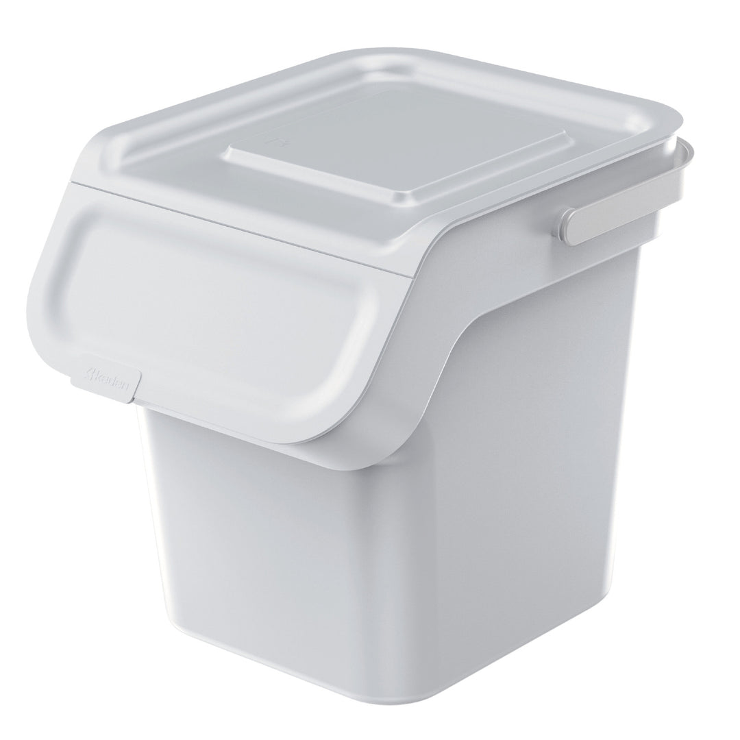 Kaddi Q Abfalleimer 20L mit Aktivkohlefilter, Mülltrennungsbehälter Deckel Recycling Recyclingbehälter Abfallsortierkorb Behälter (Aschgrau)
