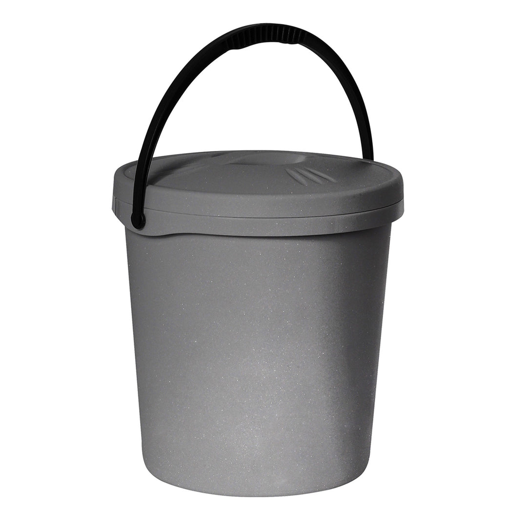 Plast Team Eimer mit Deckel und Griff, 16 Liter, silber, 2062
