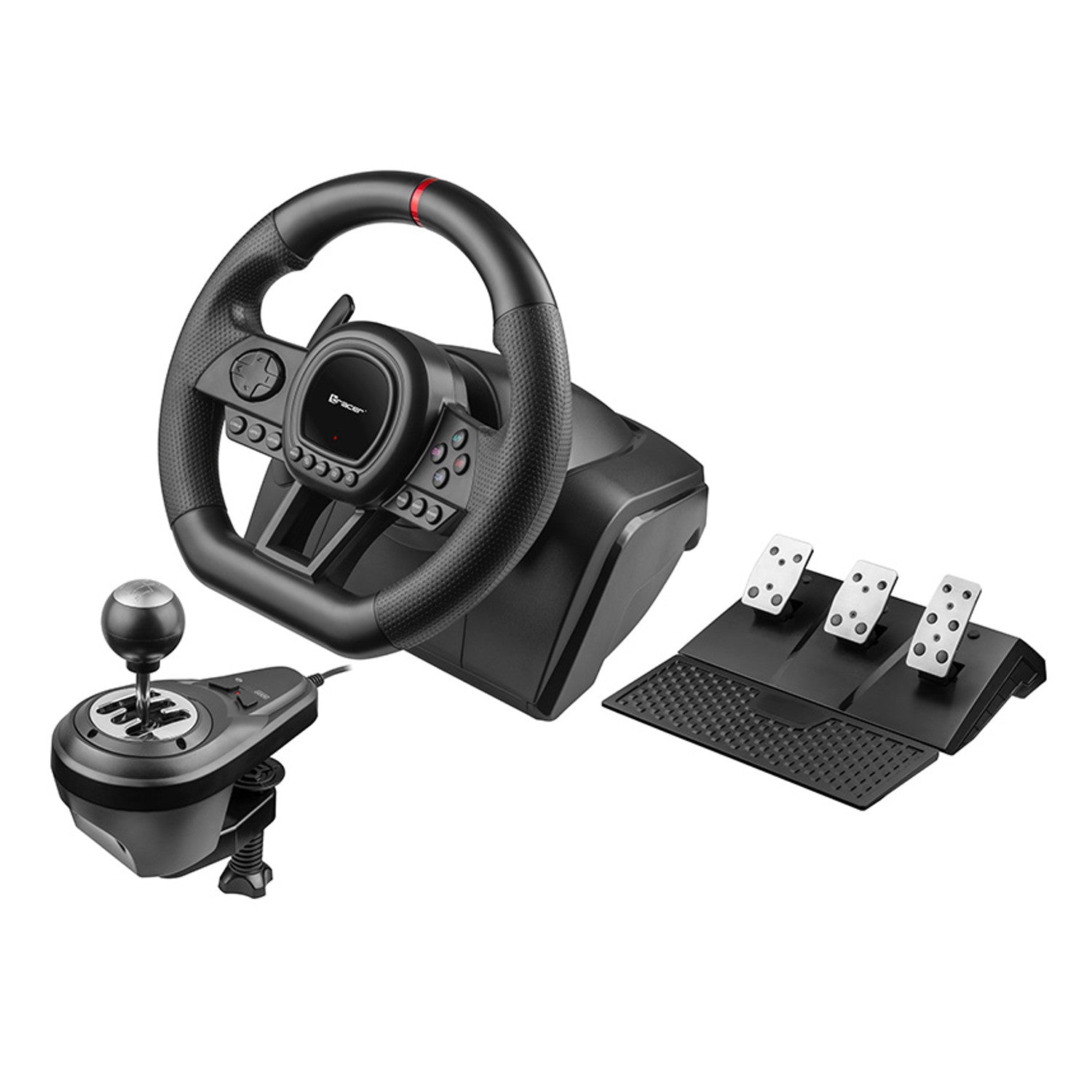 Tracer Lenkrad, Gaming Rennlenkrad mit Pedalen und Schalthebel für PC – Euroelectronics DE