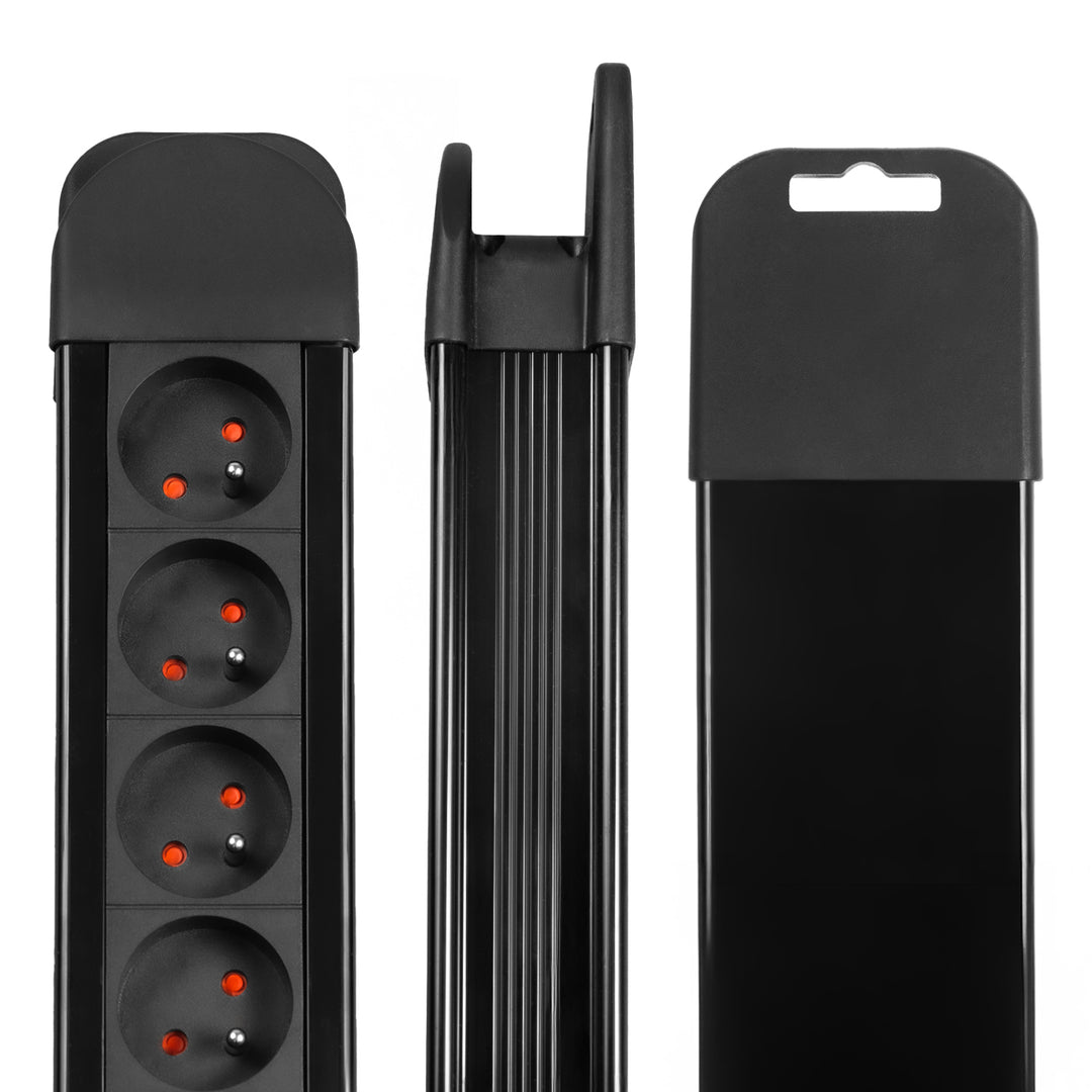 Maclean-Steckdosenleiste, Verlängerungskabel mit 10 Steckdosen, 2 Schaltern, Überlastschutz und -anzeige, 3680 W, MCE10