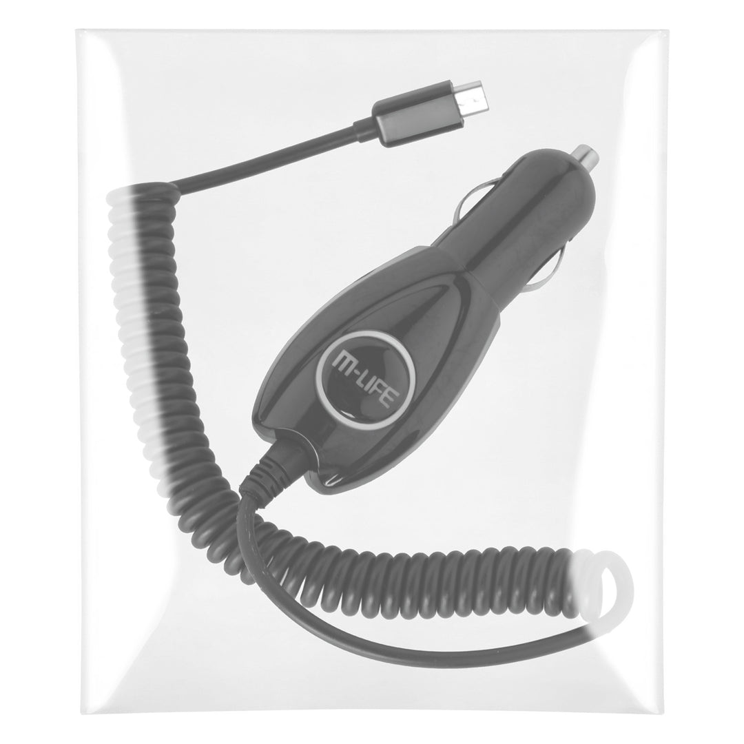 MicroUSB 800mAh M-Life Autoladegerät Spiralkabel Micro USB