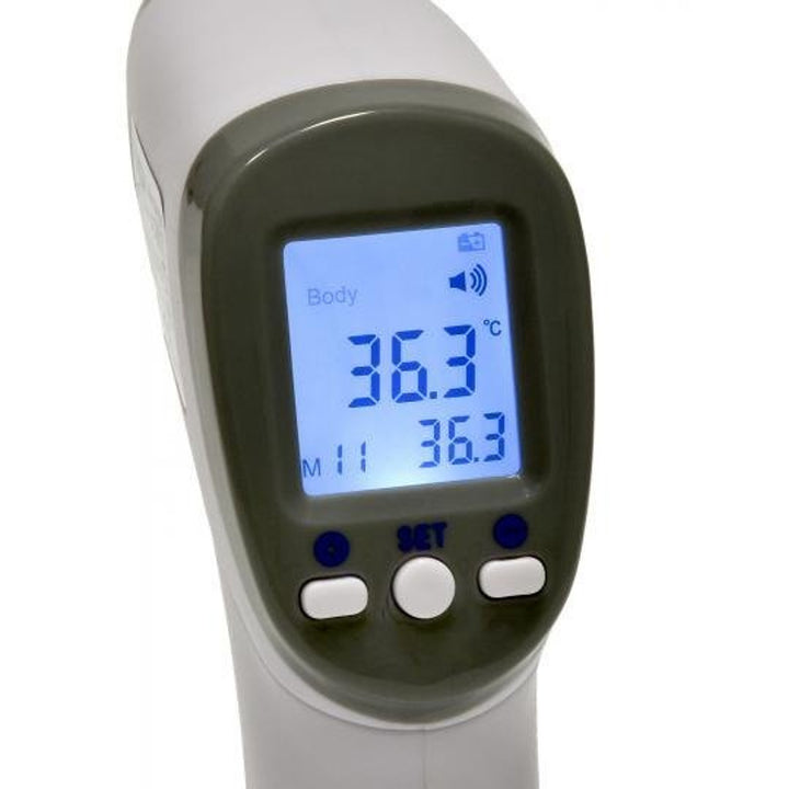 Tech-Med berührungsloses Thermometer, LCD-Anzeige, Speicher für 32 Ergebnisse, TM-F03BB