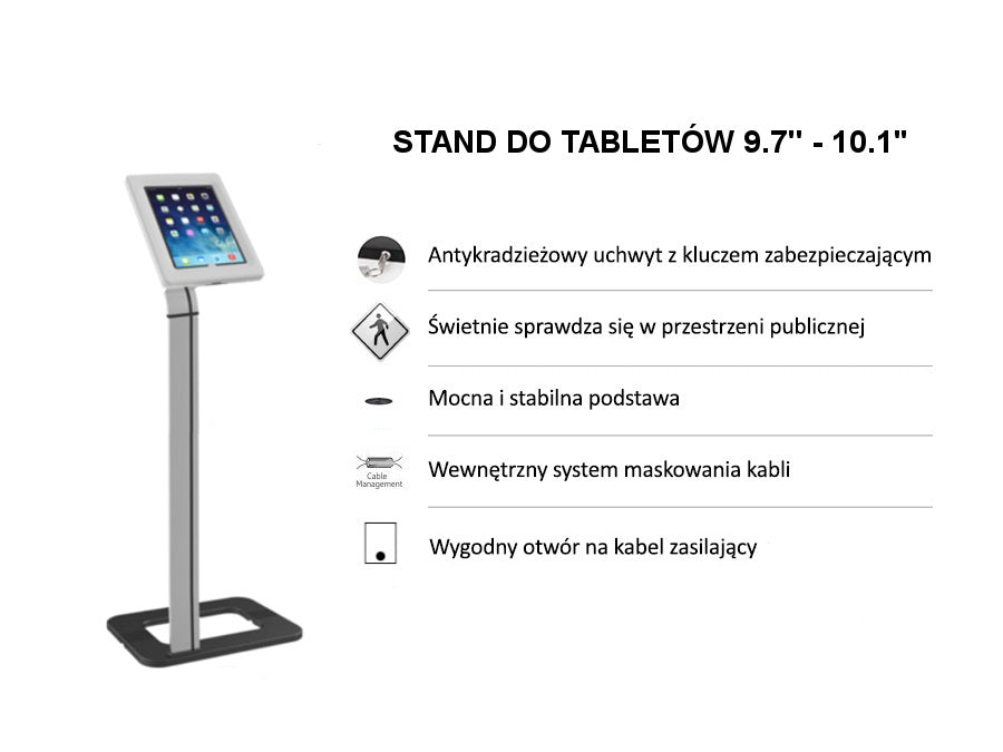 Maclean MC-645 Universal Bodenständer für Tablet (9,7-10,1 Zoll) Halter mit Verriegelung Tablet Ständer