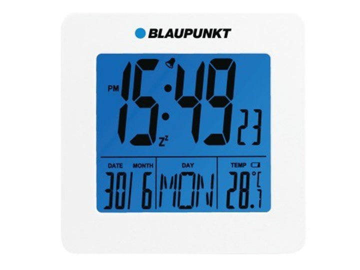 Wecker mit LCD-Display Thermometer mit Temperaturspeicher  Datum, Uhr weiß