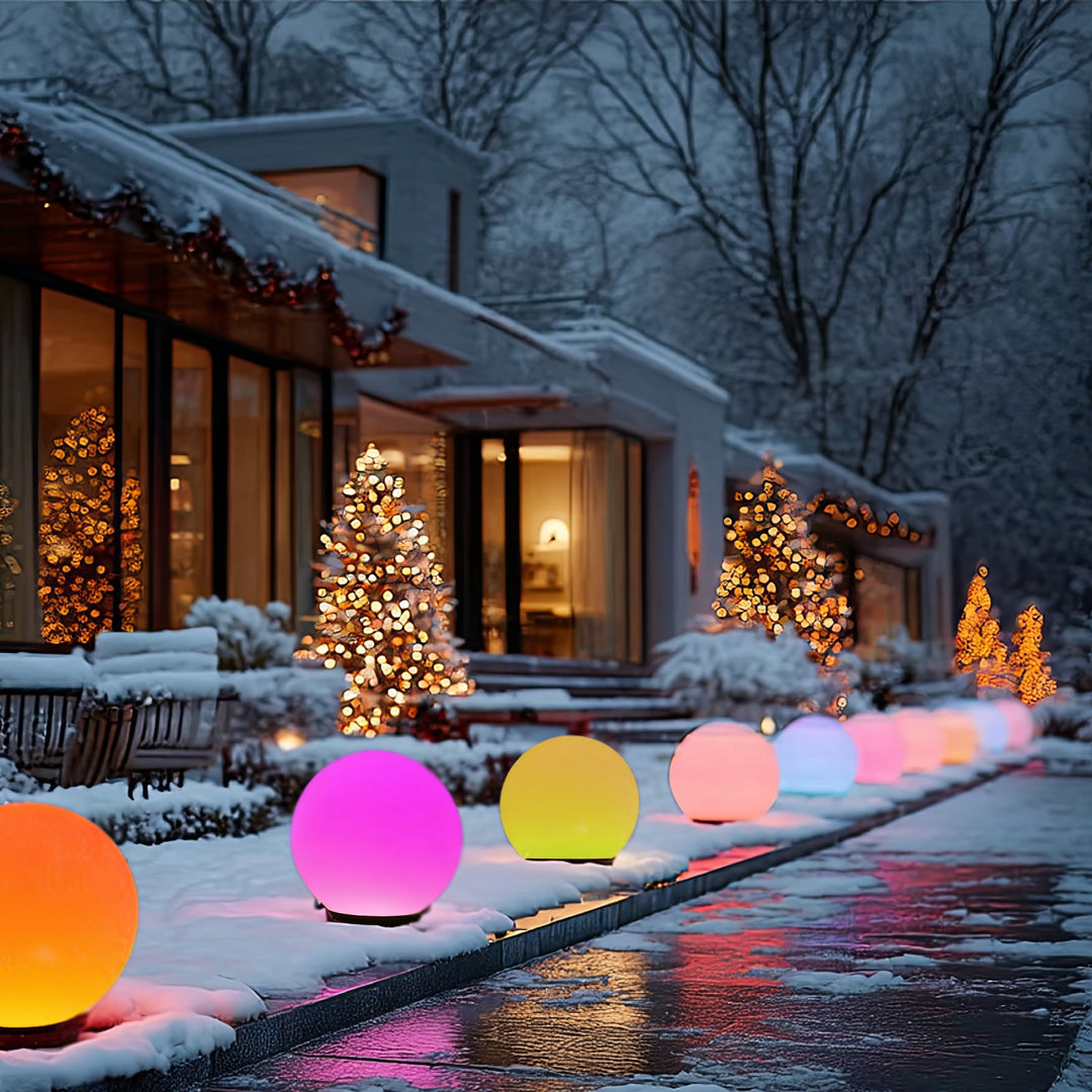 GreenBlue Solarlampe, freistehend, Garten, Kugel 25x25x58cm, RGB LED, GB165