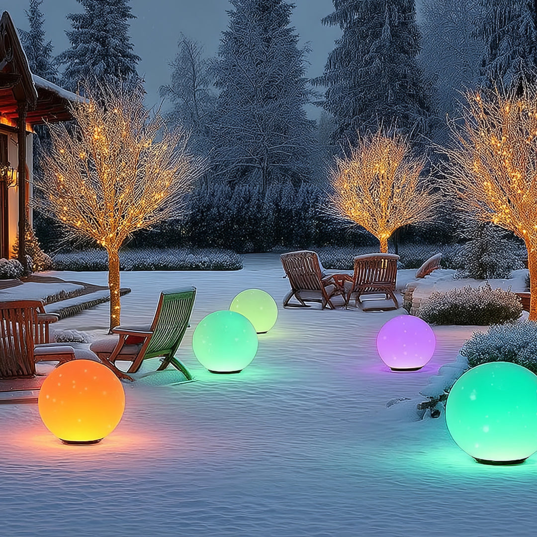 GreenBlue Solarlampe, freistehend, Garten, Kugel 25x25x58cm, RGB LED, GB165