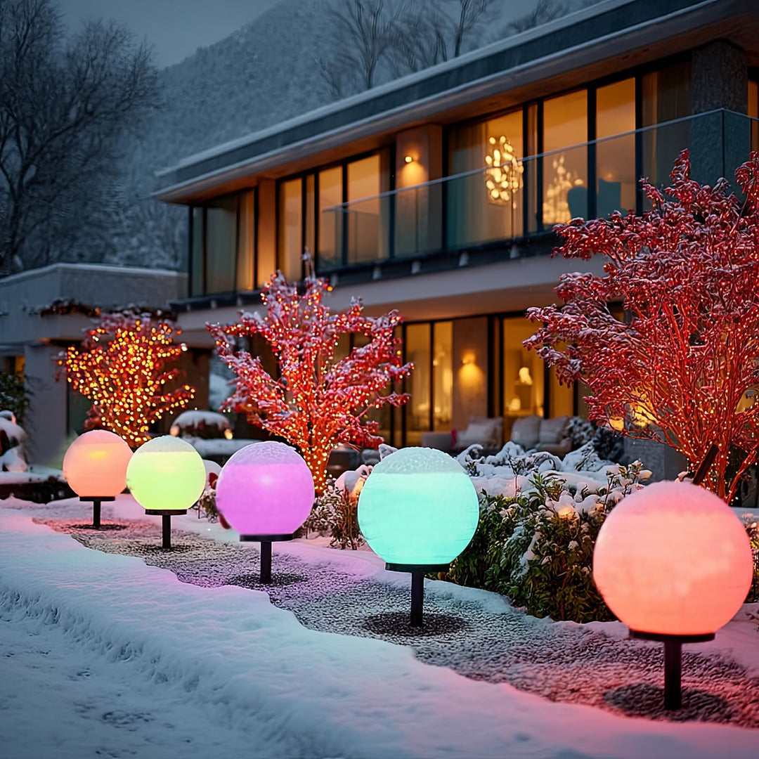 GreenBlue Solarlampe, freistehend, Garten, Kugel 25x25x58cm, RGB LED, GB165