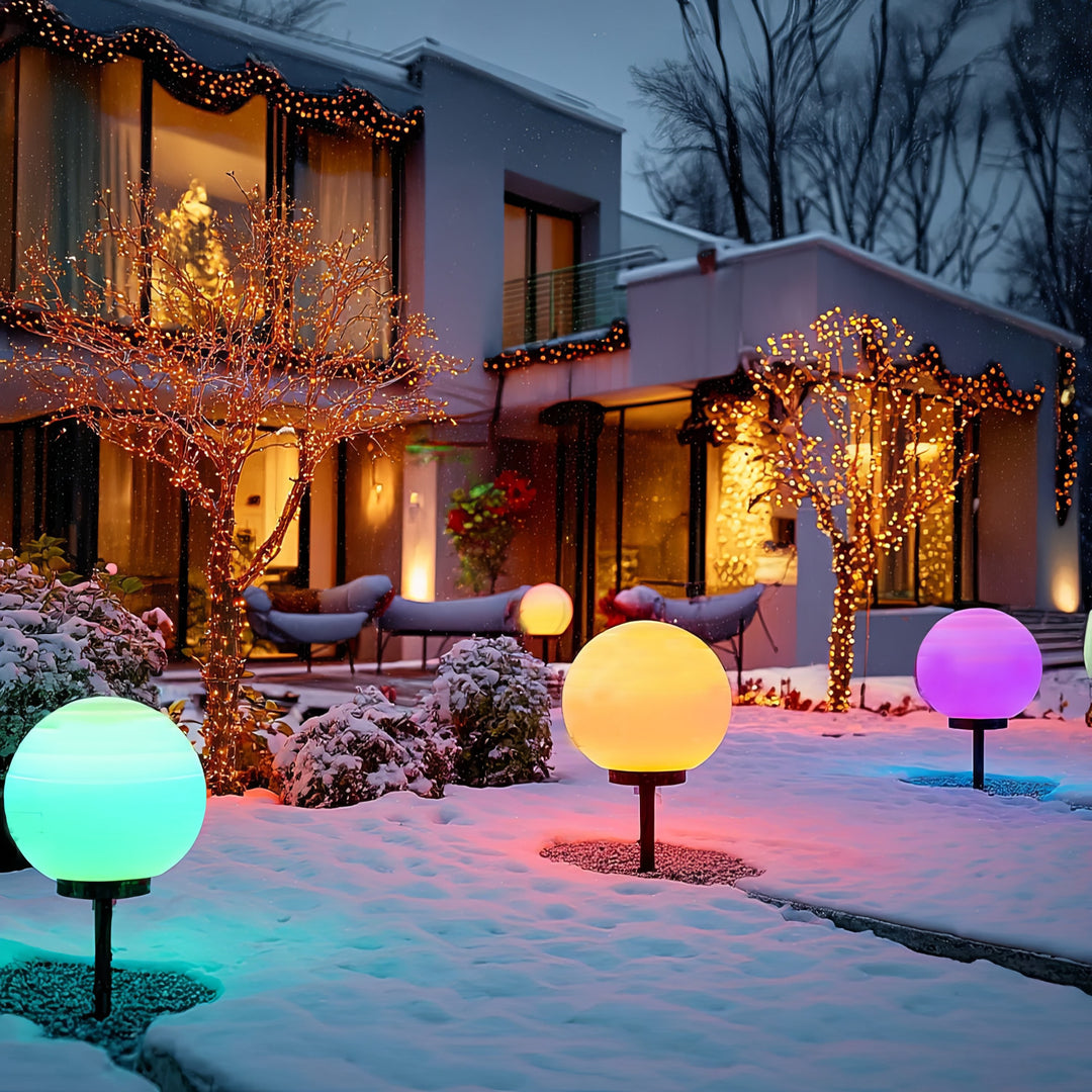 GreenBlue Solarlampe, freistehend, Garten, Kugel 25x25x58cm, RGB LED, GB165