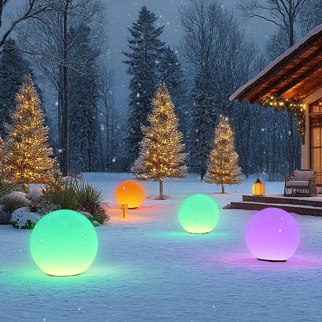 Solarlampe Solarkugel Kugelleuchte Gartenleuchte am Spies bunt 30 cm
