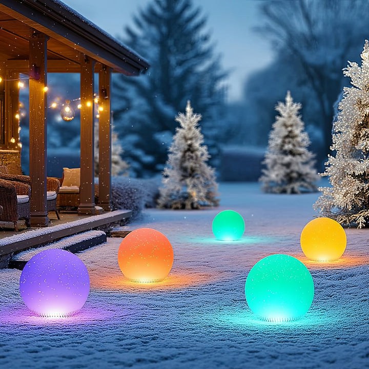 Solarlampe Solarkugel Kugelleuchte Gartenleuchte am Spies bunt 30 cm