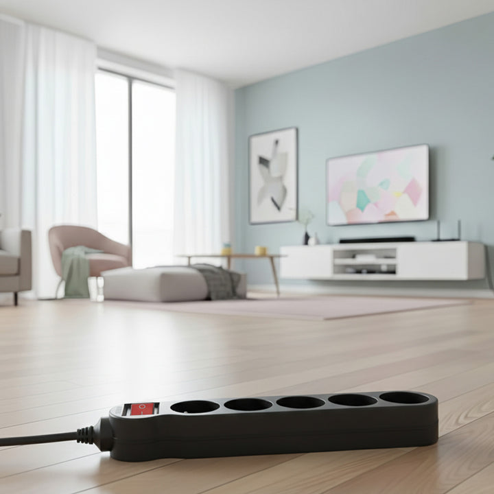 Maclean Steckdosenleiste MCE183 5 Steckdosen Verlängerungskabel mit Schalter