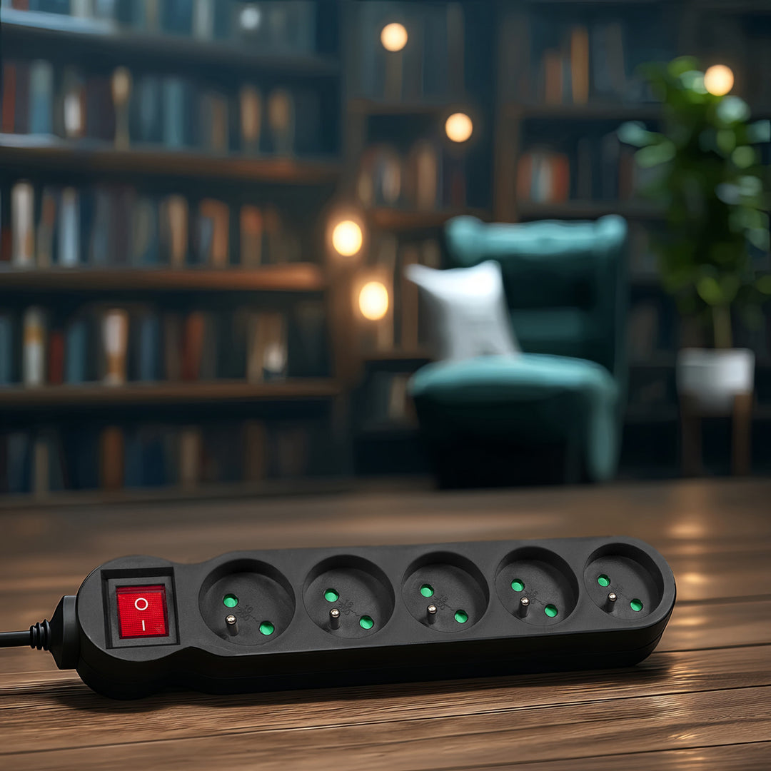 Maclean Steckdosenleiste MCE183 5 Steckdosen Verlängerungskabel mit Schalter