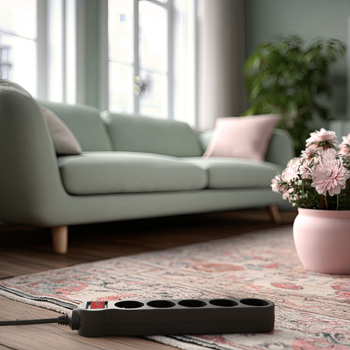 Maclean Steckdosenleiste MCE183 5 Steckdosen Verlängerungskabel mit Schalter