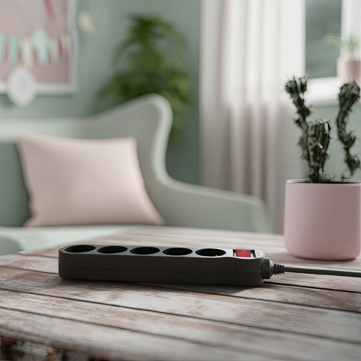 Maclean Steckdosenleiste MCE183 5 Steckdosen Verlängerungskabel mit Schalter