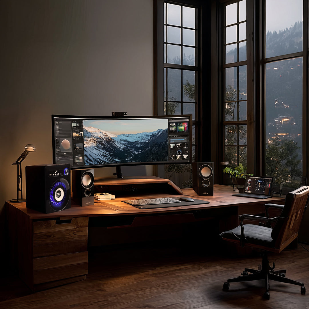 Audiocore AC910 2.1 Bluetooth Multimedia Lautsprechersystem Lautsprecher Subwoofer 280W P.M.P.O. Radio SD-Kartenslot AUX