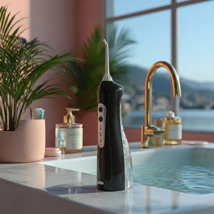 Maclean PR-770 Elektrische Munddusche Reisemunddusche Wasser-Flosser Oral Irrigator Zahnreinigung Zahnpflege 4 Düsen (Drahtlos)