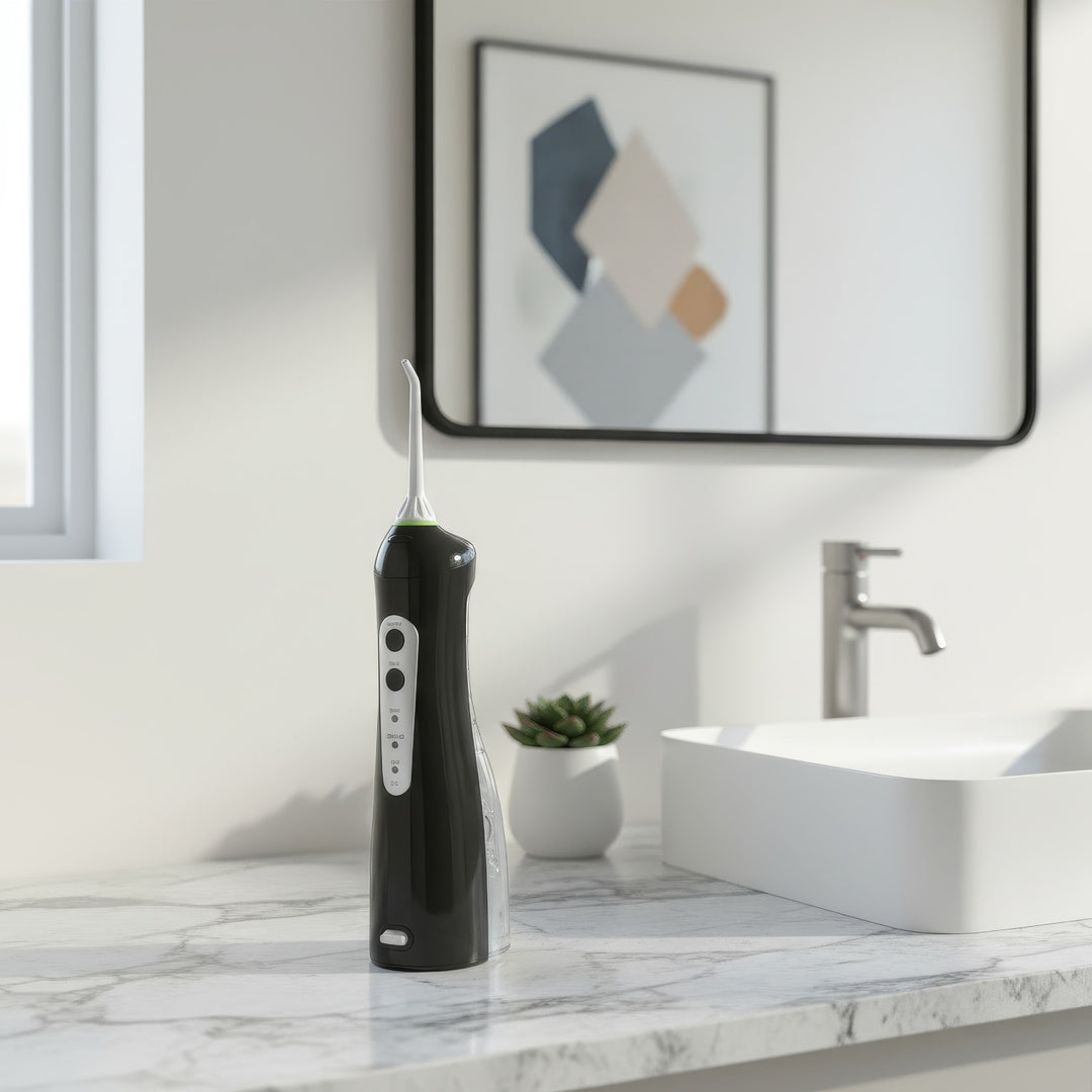 Maclean PR-770 Elektrische Munddusche Reisemunddusche Wasser-Flosser Oral Irrigator Zahnreinigung Zahnpflege 4 Düsen (Drahtlos)