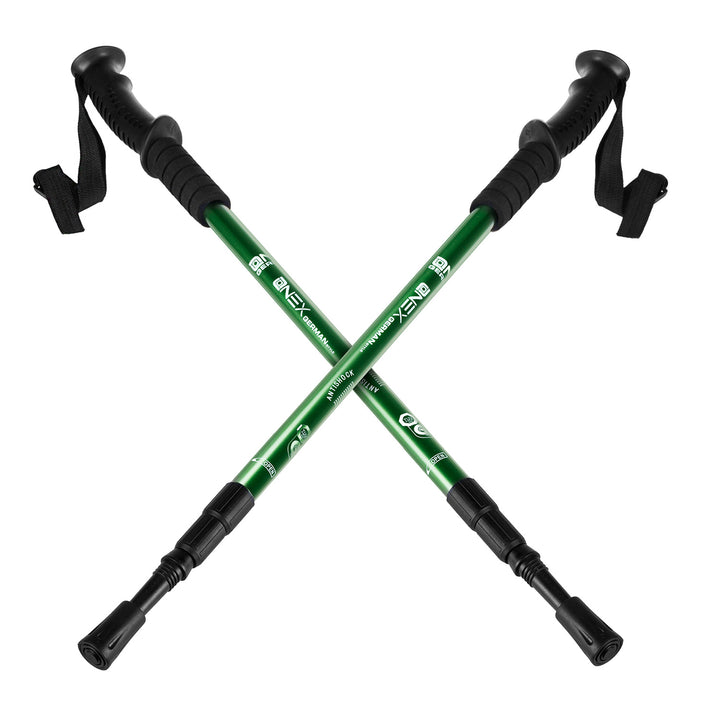 Teleskop-Nordic-Walking-Stöcke aus Aluminium, 65–135 cm, grün