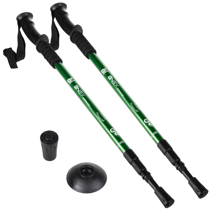 Teleskop-Nordic-Walking-Stöcke aus Aluminium, 65–135 cm, grün