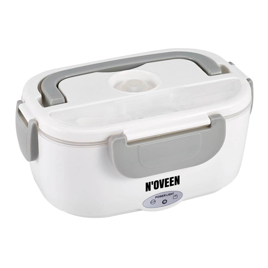 N'oveen Elektrische Lunchbox Speisenwärmer Edelstahl Warmhaltebox Tragbare Food Box für Nahrung 230V Grau