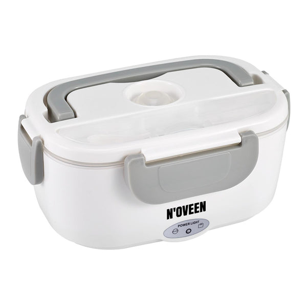 N'oveen Elektrische Lunchbox Speisenwärmer Edelstahl Warmhaltebox Tragbare Food Box für Nahrung 230V Grau