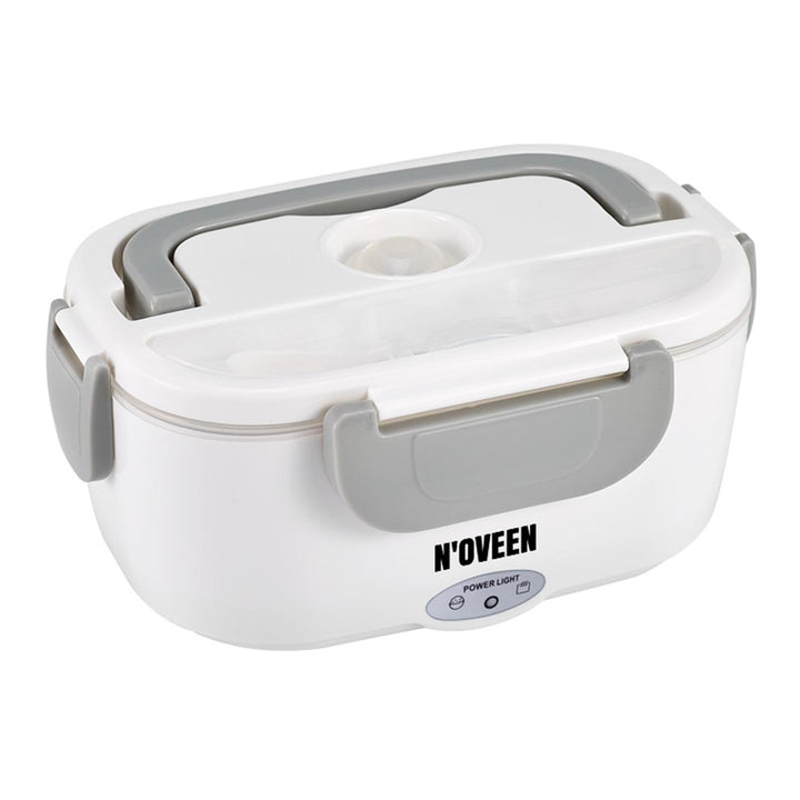 N'oveen Elektrische Lunchbox Speisenwärmer Edelstahl Warmhaltebox Tragbare Food Box für Nahrung 230V Grau