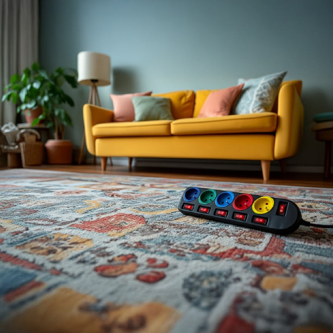 5-Fach Steckdosenleiste 1,5m mit Schalter Mehrfach Steckdosen Leiste Kinderschutz Schuko 2500W FR Stecker