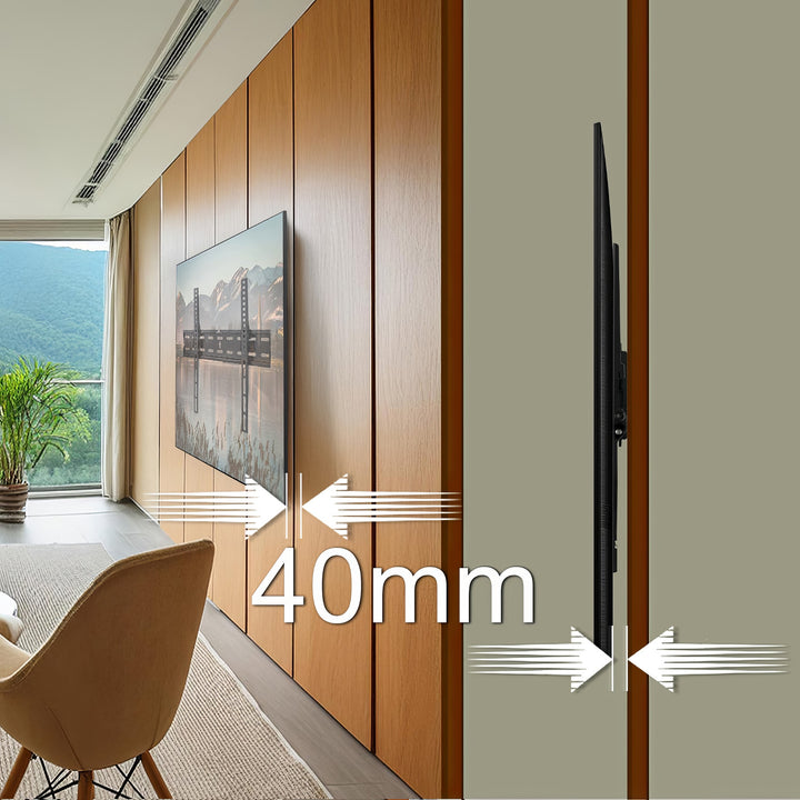 Universal OLED QLED LCD LED Plasma TV Wandhalterung 26-55" bis 40kg max. VESA 400x400mm Neigbar Slim Design