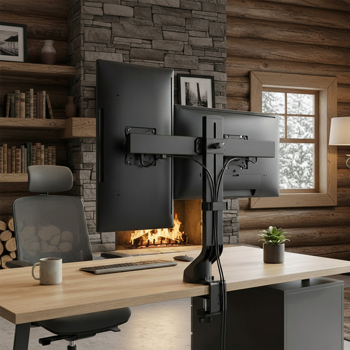 Dual Monitor Halterung für Schreibtisch Computertisch - Maclean Brackets MC-854