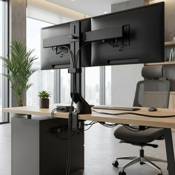 Dual Monitor Halterung für Schreibtisch Computertisch - Maclean Brackets MC-854